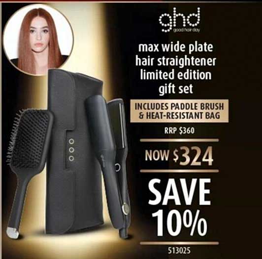 Ghd Max Wide Plate Hair Straightener Limited Edition Gift Set Offer At