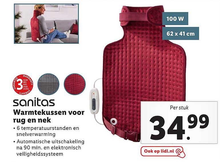 Sanitas Warmtekussen Voor Rug En Nek Aanbieding Bij Lidl 1Folders Nl