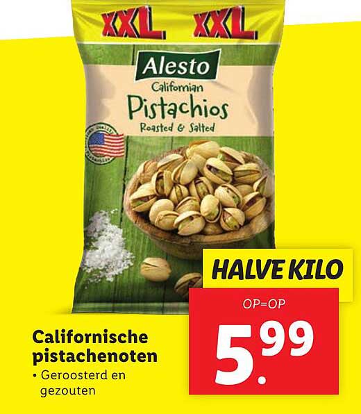 Alesto Californische Pistachenoten Aanbieding Bij Lidl 1Folders Nl