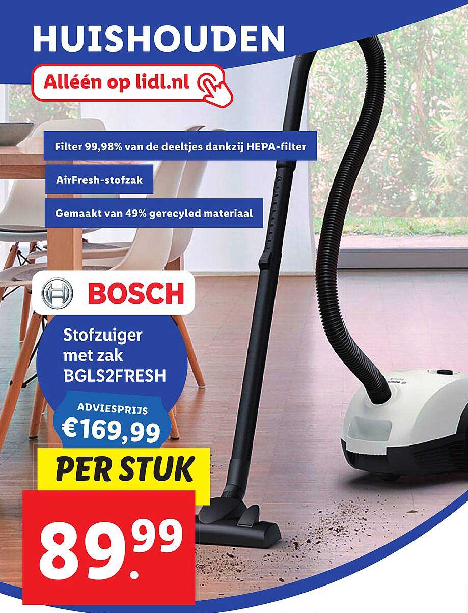 Bosch Stofzuiger Met Zak Bgls Fresh Aanbieding Bij Lidl Folders Nl