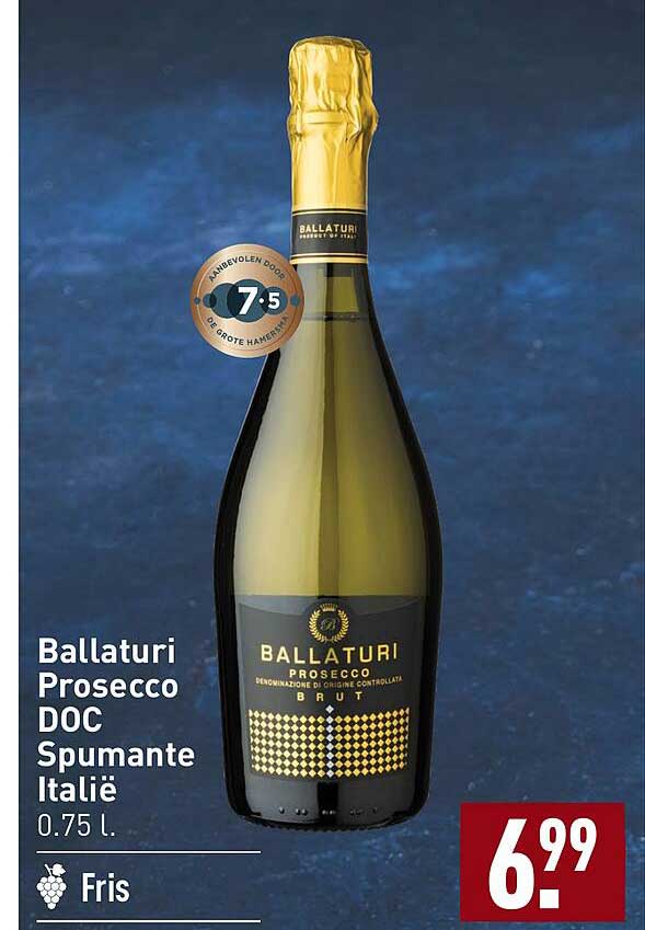 Ballaturi Prosecco Doc Spumante Itali Aanbieding Bij Aldi Folders Nl