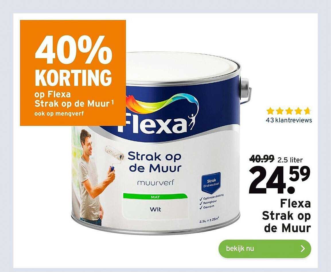 Flexa Strak Op De Muur Korting Aanbieding Bij Gamma Folders Nl