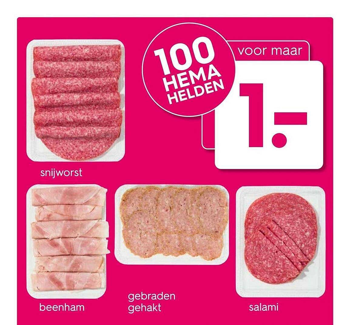 Snijworst Beenham Gebraden Gehakt Of Salami Aanbieding Bij Hema