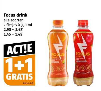 Focus Drink 1 1 Gratis Aanbieding Bij Poiesz 1Folders Nl