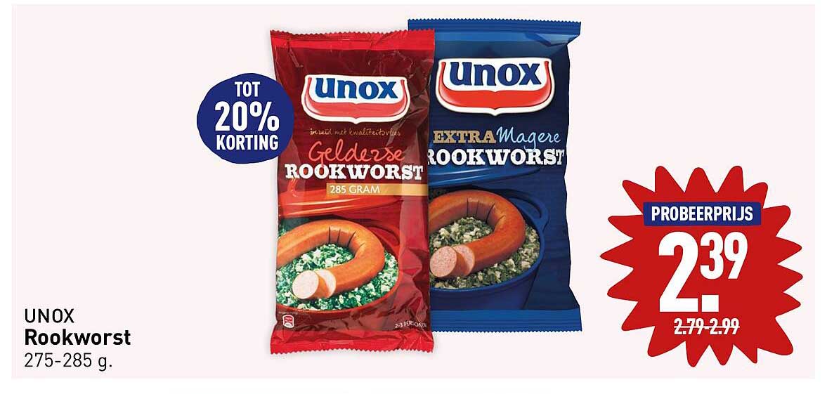 Unox Rookworst Aanbieding Bij ALDI 1Folders Nl