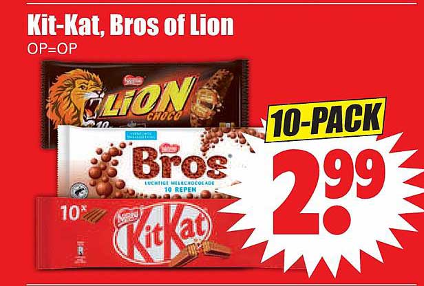 Kit Kat Bros Of Lion Aanbieding Bij Dirk Folders Nl