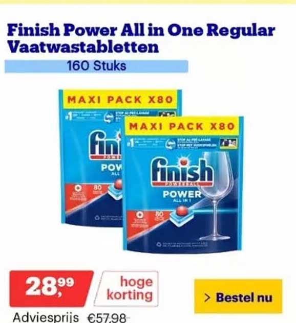 Finish Power All In One Regular Vaatwastabletten Aanbieding Bij Bol