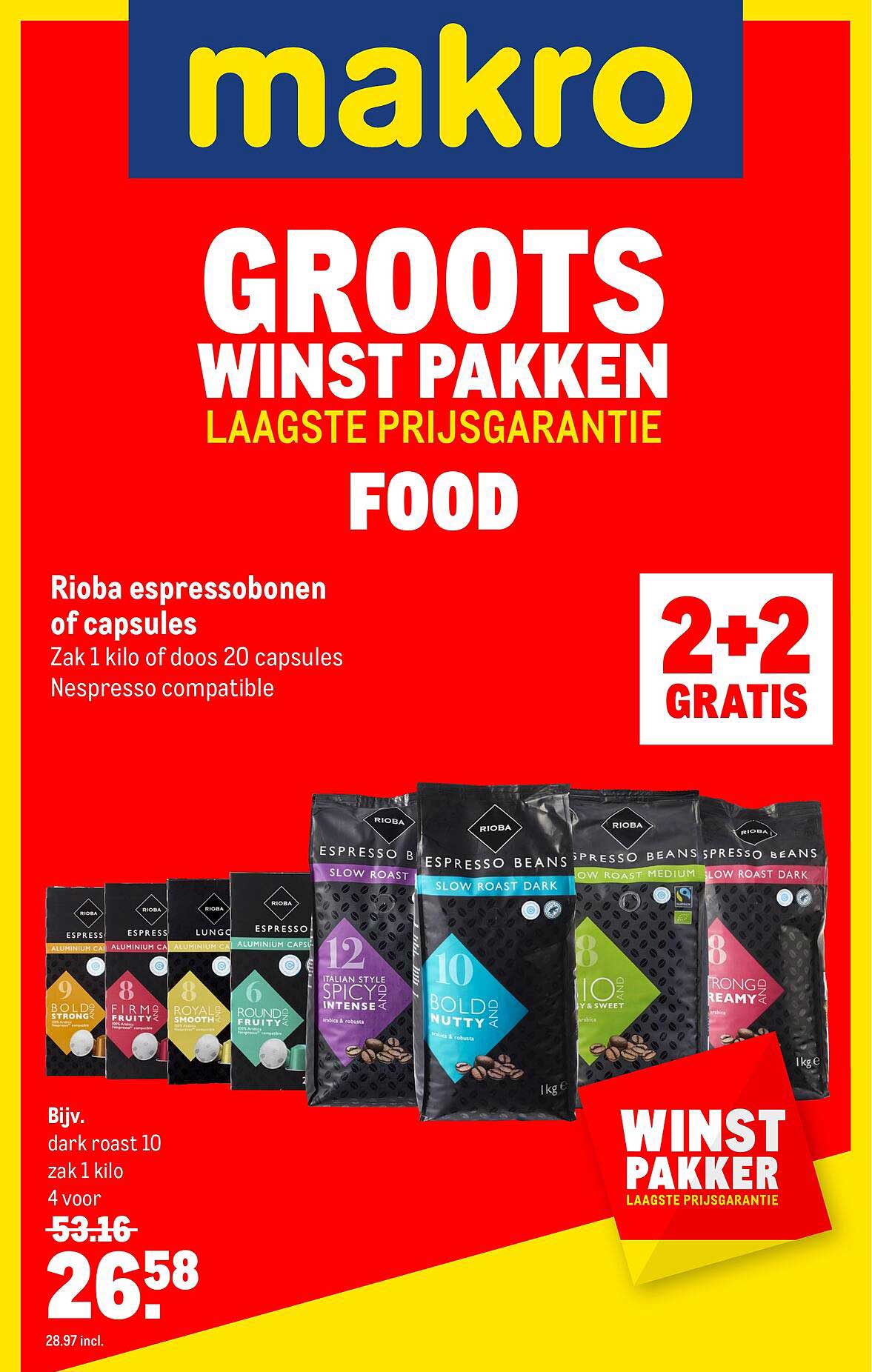 Rioba Espressobonen Of Capsules Aanbieding Bij Makro Folders Nl