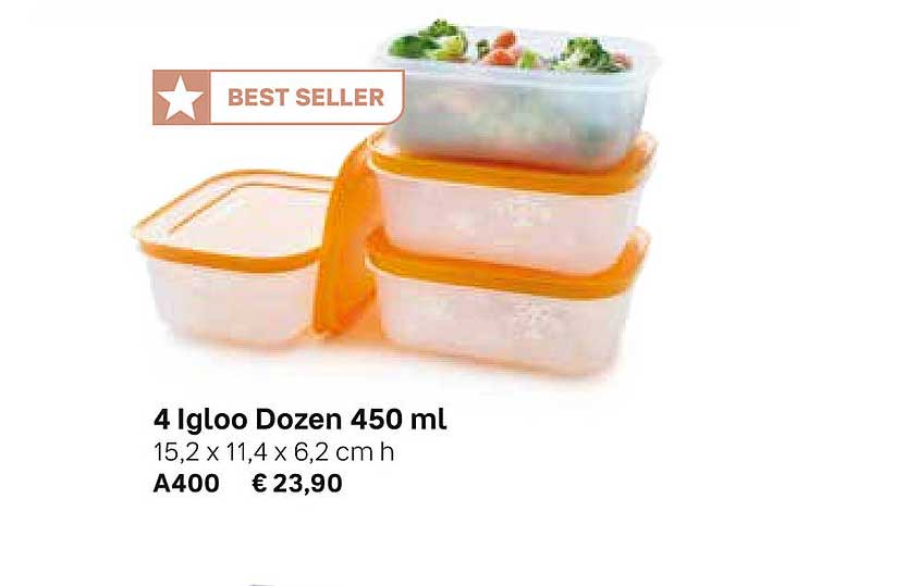 4 Igloo Dozen 450 Ml 15 2 X 11 4 X 6 2 Cm H Aanbieding Bij Tupperware