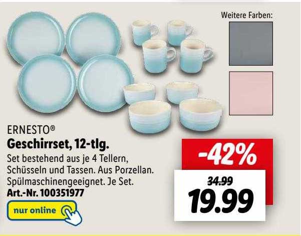 Ernesto Geschirrset 12 Tlg Angebot Bei Lidl 1Prospekte De