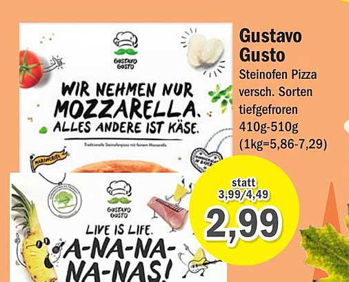 Gustavo Gusto Steinofen Pizza Angebot Bei Aktiv Irma Prospekte De