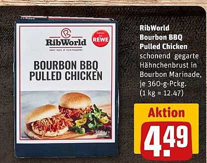 Ribworld Bourbon Bbq Pulled Chicken Angebot Bei REWE 1Prospekte De