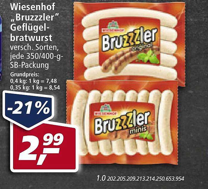 Wiesenhof Bruzzler Gefl Gel Bratwurst Angebot Bei Real