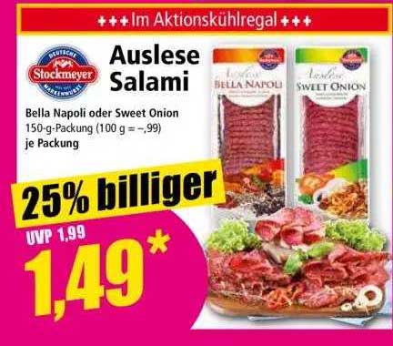 Stockmeyer Auslesse Salami Angebot Bei Norma