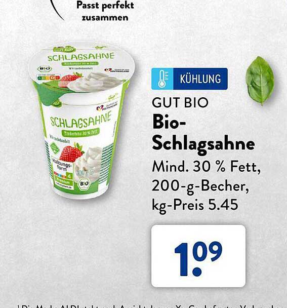 Gut Bio Schlagsahne Angebot Bei Aldi S D Prospekte De