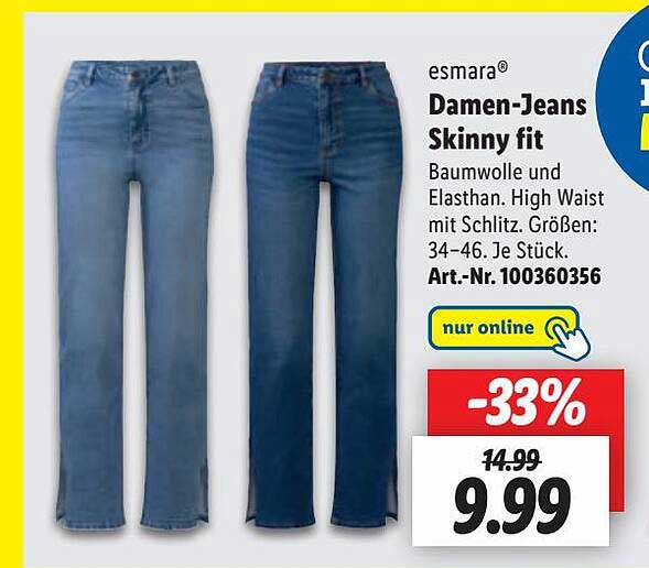 Esmara Damen Jeans Skinny Fit Angebot Bei Lidl 1Prospekte De