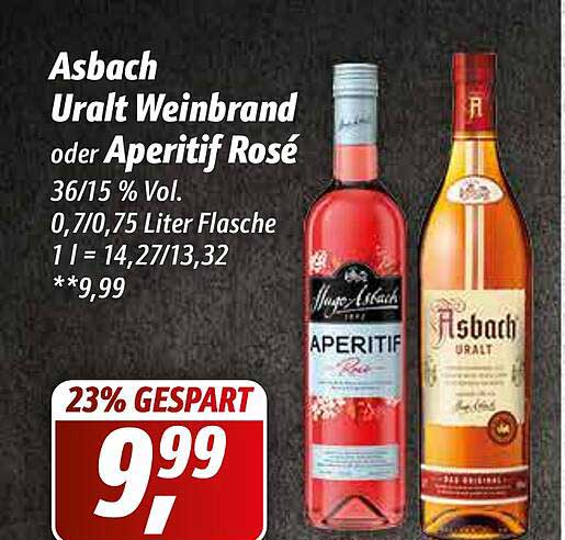 Asbach Uralt Weinbrand Oder Aperitif Rosé Angebot bei Simmel