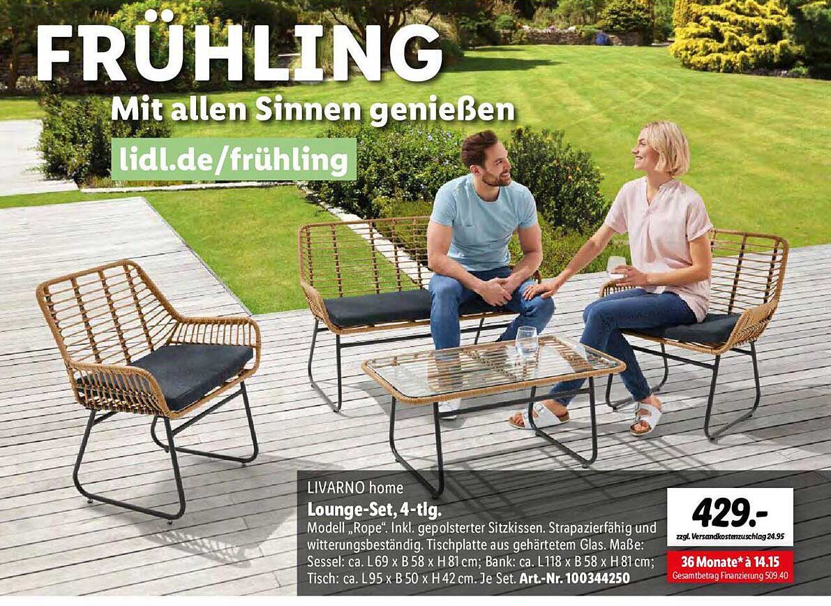 Livarno Home Lounge Set Tlg Angebot Bei Lidl Prospekte De