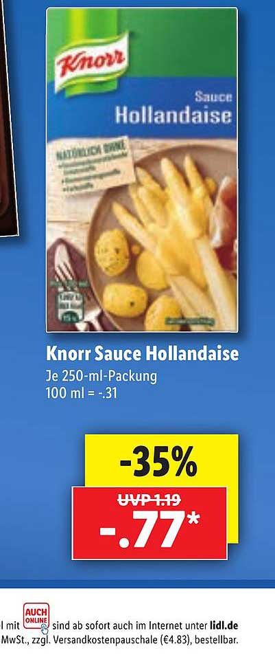 Knorr Sauce Hollandaise Angebot Bei Lidl 1Prospekte De