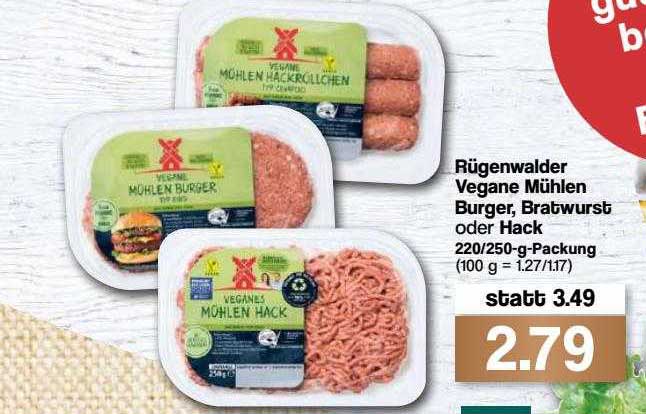 Rügenwalder Vegane Mühlen Burger Bratwurst Oder Hack Angebot bei Famila