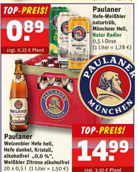 Paulaner Hefe Wei Bier Naturtr B M Nchner Hell Natur Radler Angebot