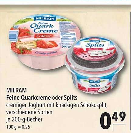 Milram Feine Quarkcreme Oder Splits Angebot Bei CITTI Markt 1Prospekte De