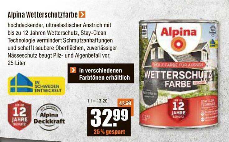 Alpina Wetterschutzfarbe Angebot Bei V Baumarkt