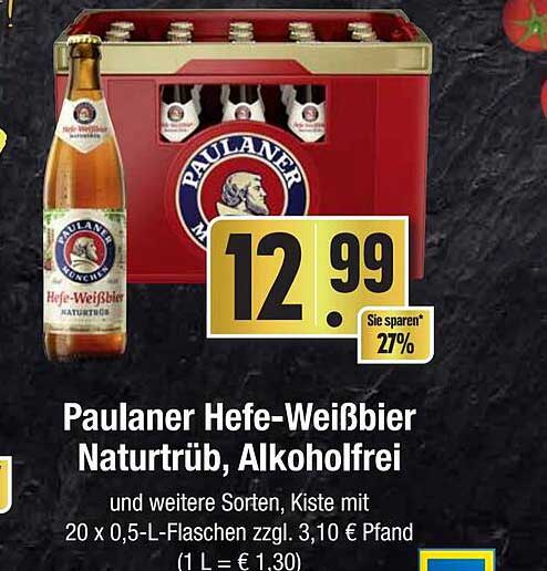 Paulaner Hefe Wei Bier Naturtr B Alkoholfrei Angebot Bei Edeka