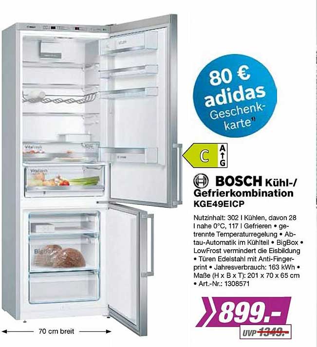 Bosch Kühl Oder Gefrierkombination Kge49eicp Angebot bei EP