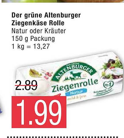 Der Grüne Altenburger Ziegenkäse Rolle Angebot bei Marktkauf