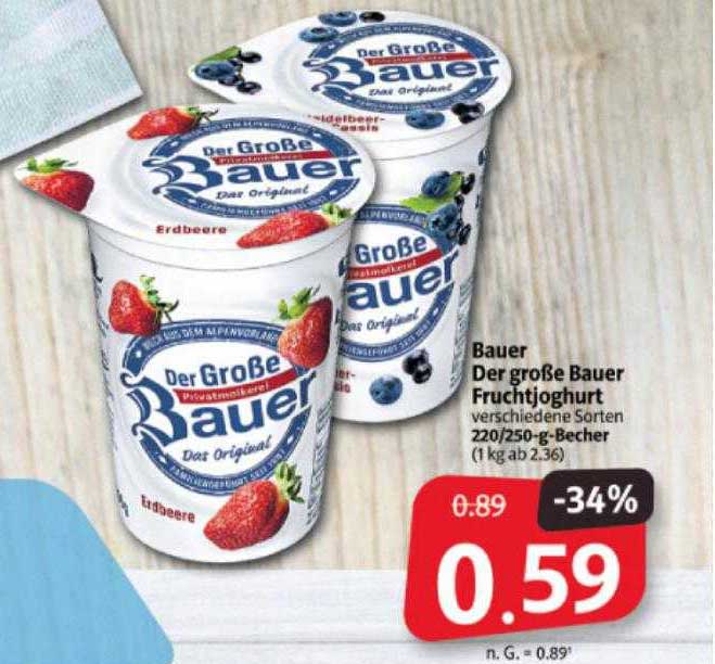 Bauer Der Große Bauer Fruchtjoghurt Angebot bei Markant Markt