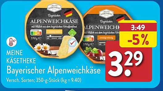 Meine Käsetheke Bayerischer Alpenweichkäse Angebot bei ALDI Nord