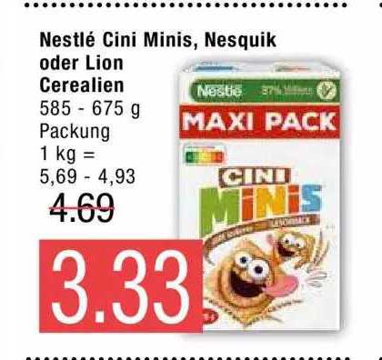 Nestlé Cini Minis Nesquik Oder Lion Cerealien Angebot bei Marktkauf