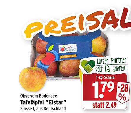 Obst Vom Bodensee Tafeläpfel elstar Angebot bei Wasgau 1Prospekte de