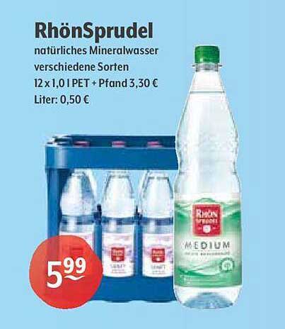 Rhönsprudel Natürliches Mineralwasser Angebot bei Getränke Hoffmann