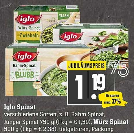 Iglo Spinat Würz Spinat Angebot bei Scheck In Center