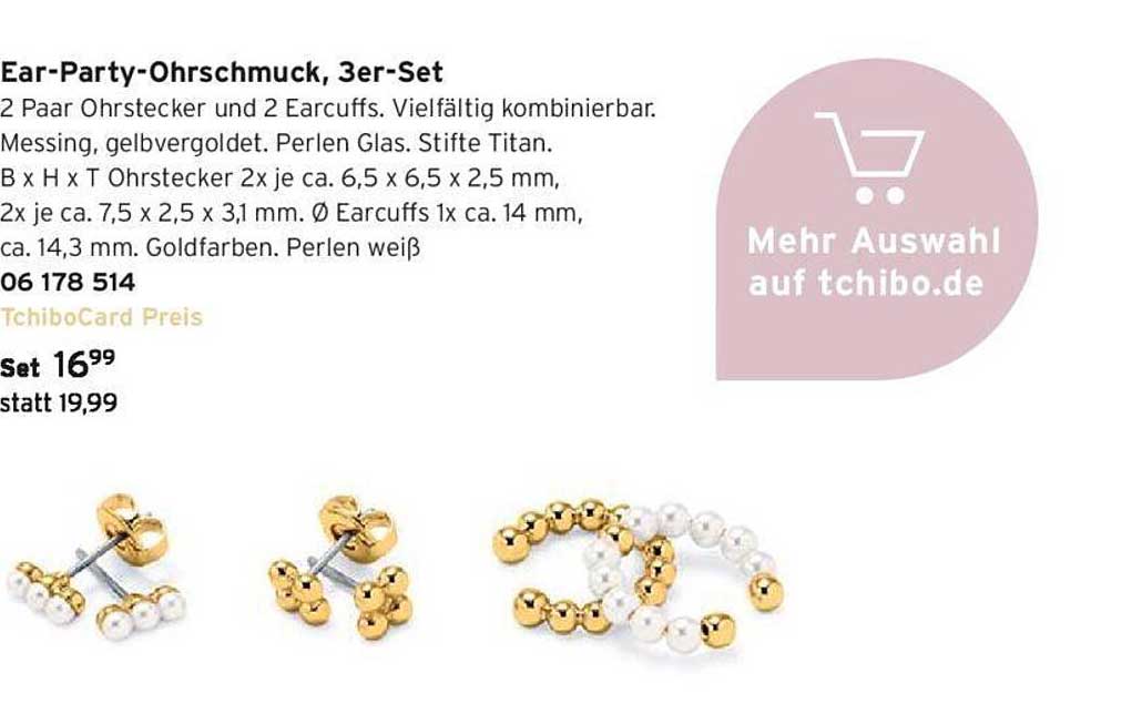 Ear Party Ohrschmuck 3er Set Angebot Bei Tchibo 1Prospekte De