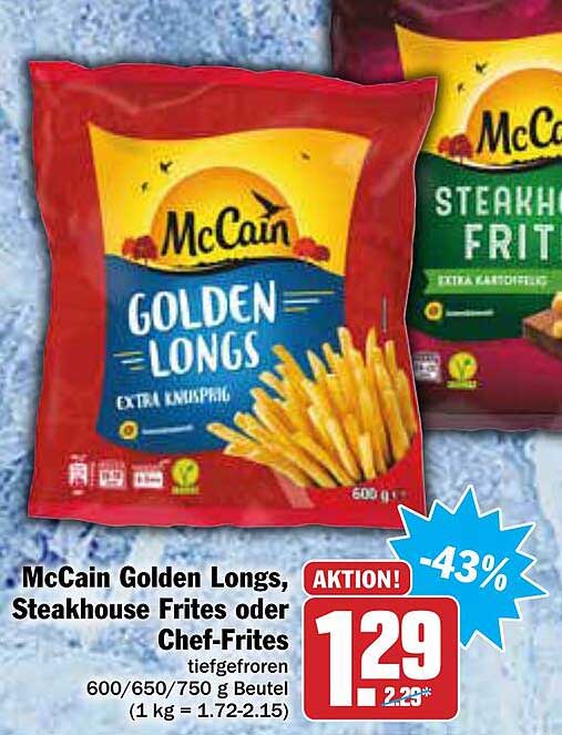 Mccain Golden Longs Steakhouse Frites Oder Chef Frites Angebot Bei Aez