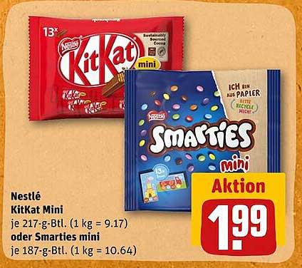 Nestl Kitkat Mini Oder Smarties Mini Angebot Bei Rewe Prospekte De