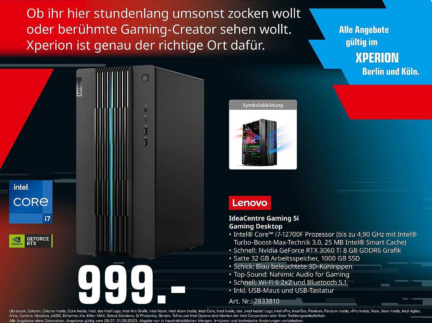 Lenovo Ideacentre Gaming I Gaming Desktop Angebot Bei Saturn