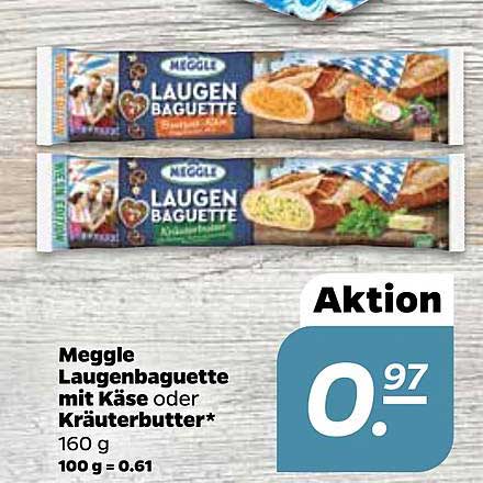 Meggle Laugenbaguette Mit Käse Oder Kräuterbutter Angebot bei Netto