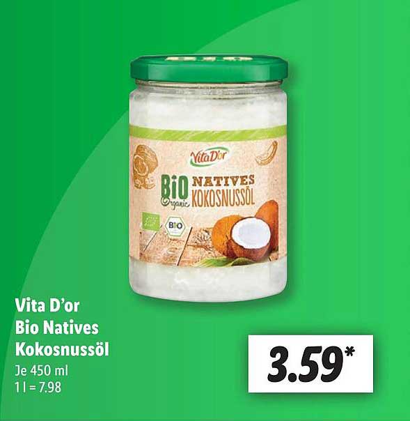 Vita D or Bio Natives Kokosnussöl Angebot bei Lidl 1Prospekte de