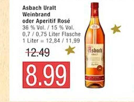 Asbach Uralt Weinbrand Oder Aperitif Rosé Angebot bei Marktkauf