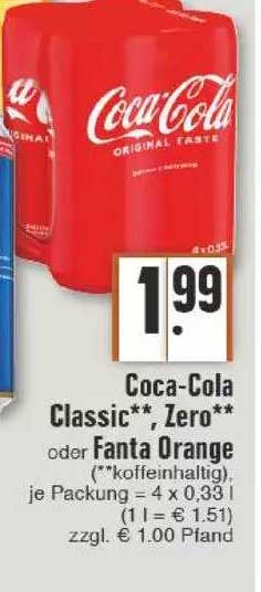 Coca Cola Classic Zero Oder Fanta Orange Angebot Bei EDEKA 1Prospekte De