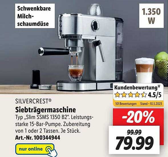 Silvercrest Siebtr Germaschine Angebot Bei Lidl Prospekte De