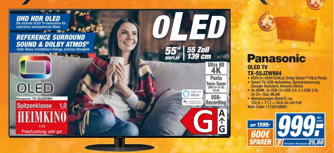 Panasonic Oled Tv Tx 55jzw984 Angebot Bei HEM Expert 1Prospekte De