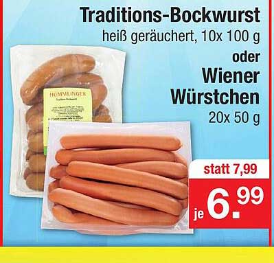 Traditions Bockwurst Oder Wiener W Rstchen Angebot Bei Zimmermann