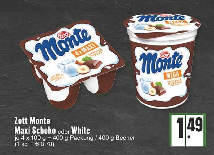 Zott Monte Maxi Schoko Oder White Angebot Bei E Center