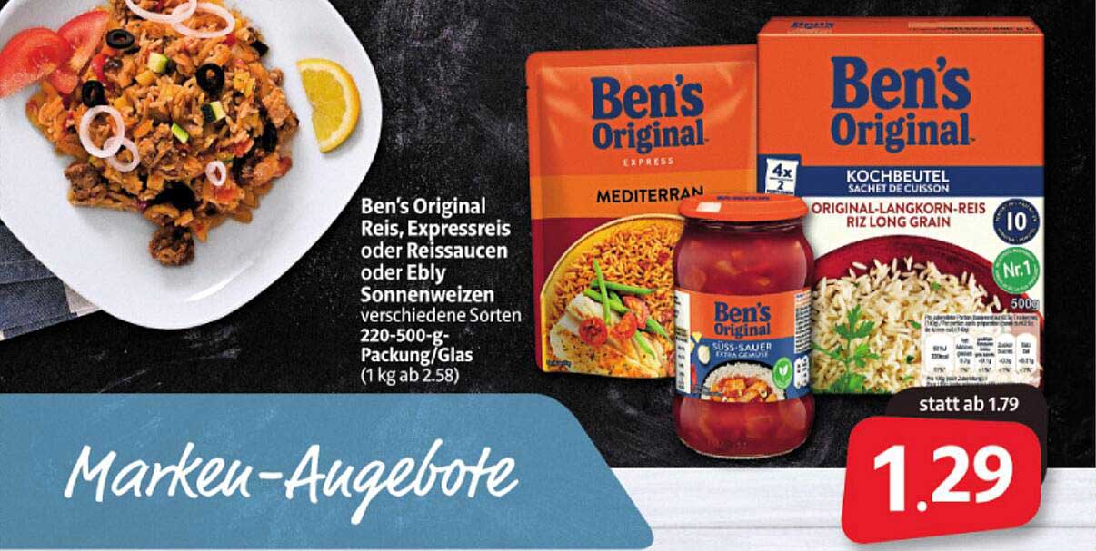 Ben S Original Reis Expressreis Oder Reissaucen Oder Ebly Sonnenweizen