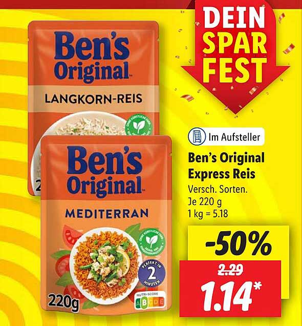 Ben S Original Express Reis Angebot Bei Lidl 1Prospekte De